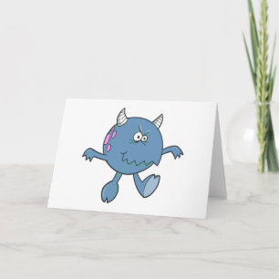 playing tough bluish monster friend card