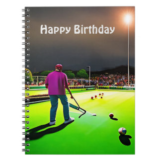 Playing Twilight Lawn Bowls, Birthday Notebook