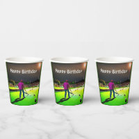 Playing Twilight Lawn Bowls, Birthday Paper Cups