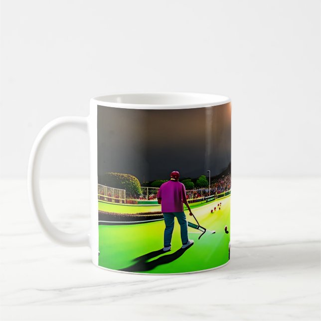 Playing Twilight Lawn Bowls, Coffee Mug (Left)