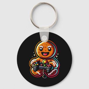 Playing Video Game Controller Gamer Christmas Key Ring