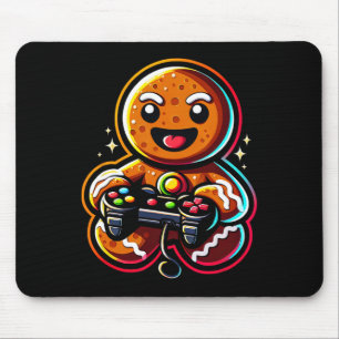 Playing Video Game Controller Gamer Christmas  Mouse Mat