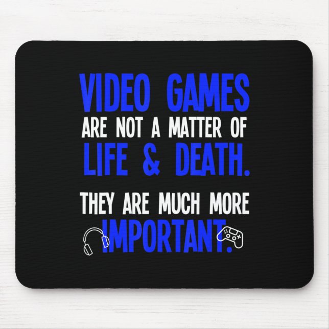 Playing Video Games Fun PC Console Gamer Geek 1 Mouse Mat (Front)
