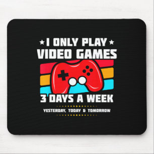 Playing Video Games - Pc Console Gaming - Funny Vi Mouse Mat