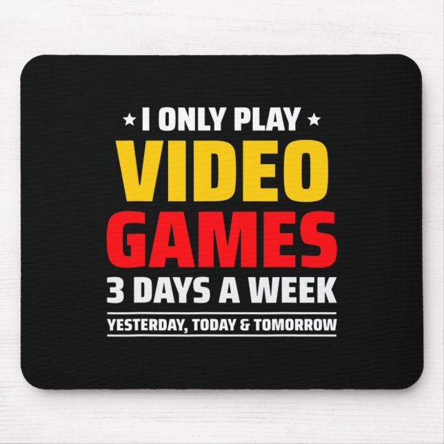 Playing Video Games - Pc Console Gaming - Funny Vi Mouse Mat (Front)