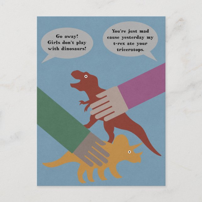 Playing with Dinosaurs Postcard (Front)