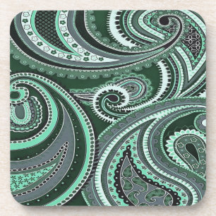 Playing With Paisley Patterns Aquamarine Tones Coaster