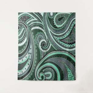 Playing With Paisley Patterns Aquamarine Tones Tapestry