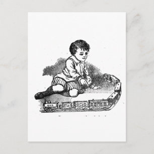 Playing With The Train Postcard