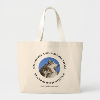 Playing with Wolves Large Tote Bag
