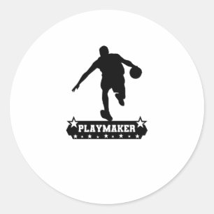Playmaker Basketball Player Classic Round Sticker