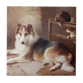 Playmates - Dog Kitten - Puppy Tile