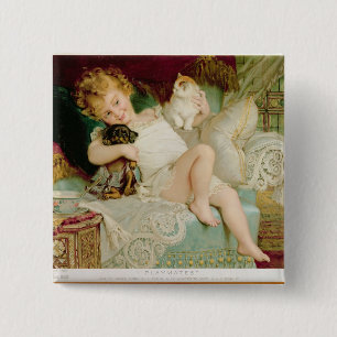 Playmates, from the Pears Annual, 1903 15 Cm Square Badge