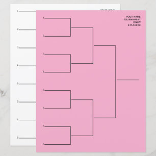 Playoff bracket draw template sheet for 8 teams