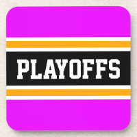PLAYOFFS Fun Bold Bright Pink Yellow Black Stripes
