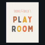 playroom Custom personalised Poster & Prints<br><div class="desc">playroom sign. custom personalised names Poster & Prints. modern digital</div>