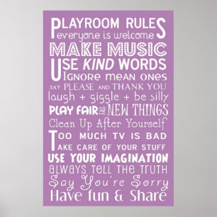 Playroom Rules Poster