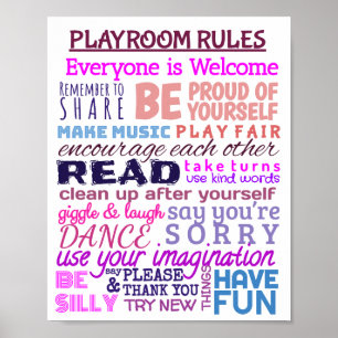 Playroom Rules Poster
