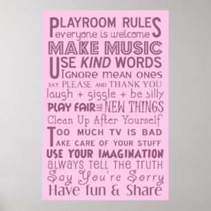 Playroom Rules Poster