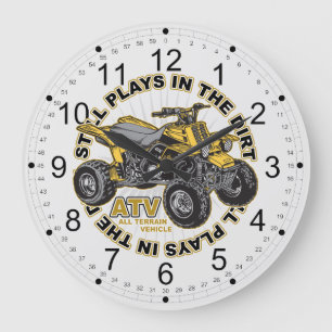 Plays in the Dirt ATV Large Clock