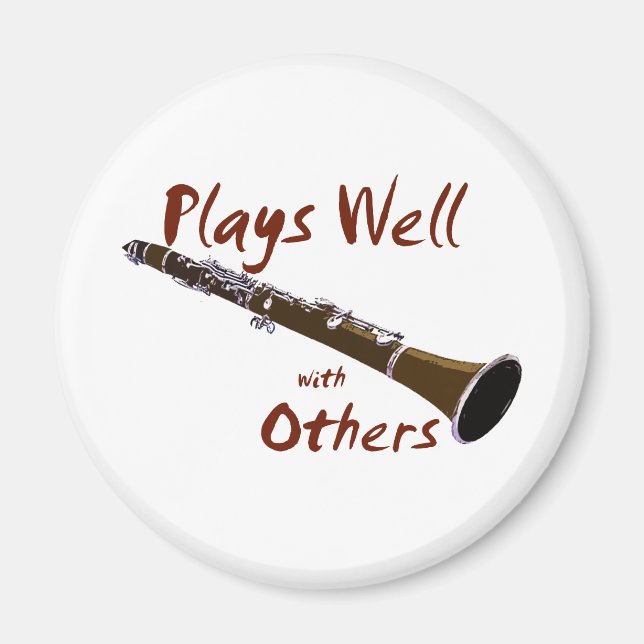 Plays Well with Others Clarinet Magnet (Front)