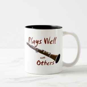 Plays Well with Others Clarinet Two-Tone Coffee Mug