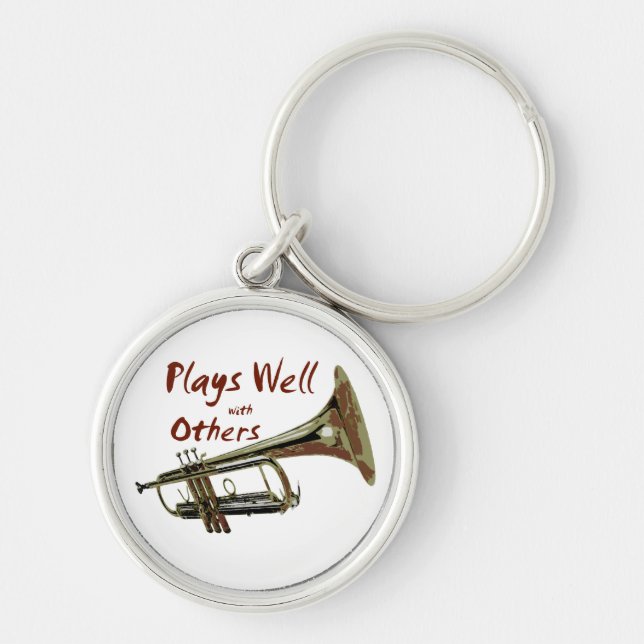 Plays Well with Others/ Trumpet Key Ring (Front)