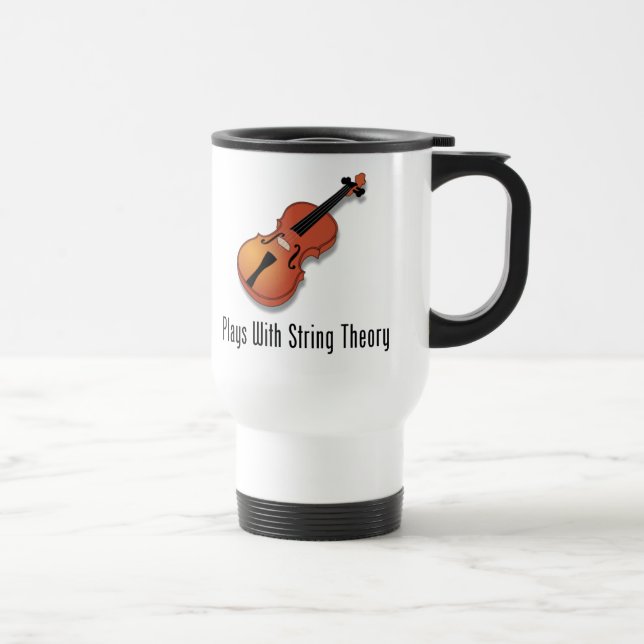 Plays With String Theory - Violin Travel Mug (Right)