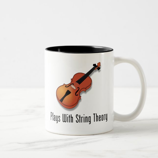 Plays With String Theory - Violin Two-Tone Coffee Mug (Right)