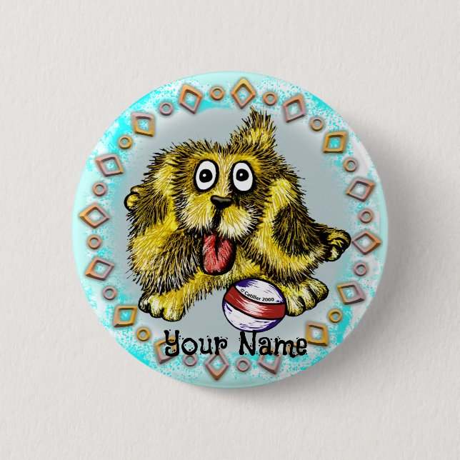 Playtime Dog 6 Cm Round Badge (Front)