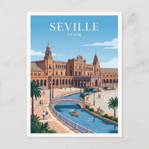 Plaza de España Seville Spain Postcard