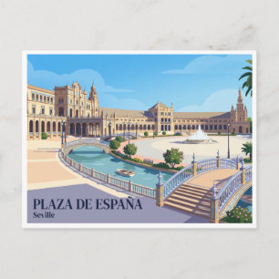 Plaza de España Seville Spain Postcard