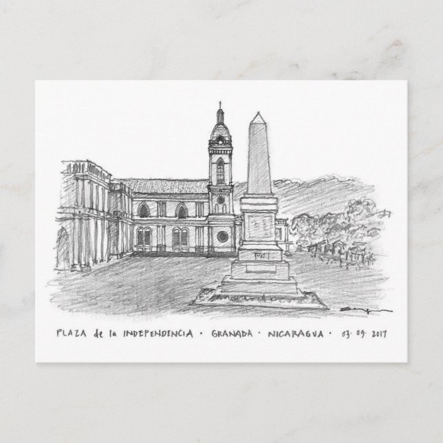Plaza de la Independencia, Granada, Nicaragua Postcard (Front)
