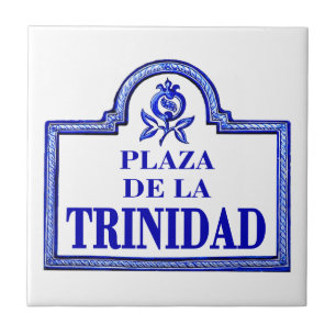 Plaza de la Trinidad, Granada Street Sign Tile