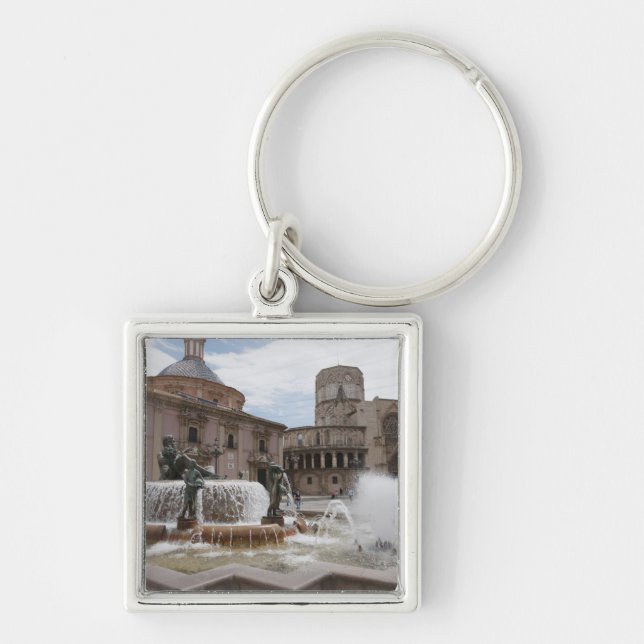 Plaza De La Virgin And Basilica De Virgen Key Ring (Front)