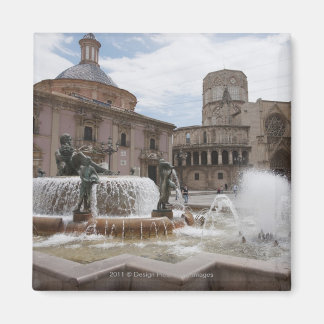 Plaza De La Virgin And Basilica De Virgen Magnet