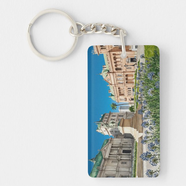 Plaza de Mayo Buenos Aires Argentina Watercolor Key Ring (Front)