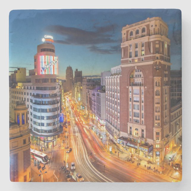 Plaza Del Callao Madrid Spain Stone Coaster (Front)