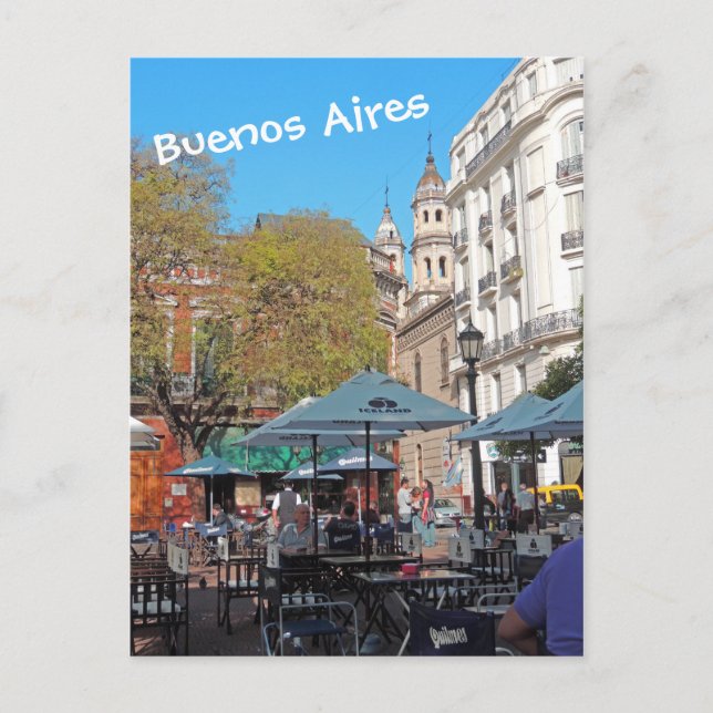 Plaza Dorrego in the Afternoon Postcard (Front)