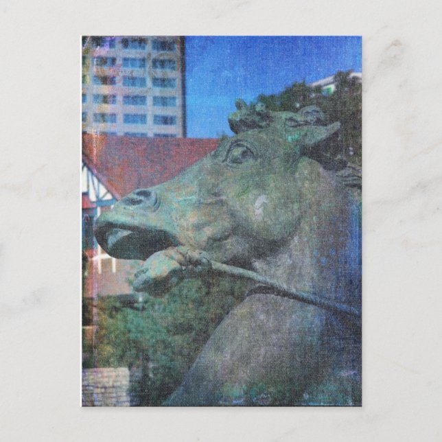 Plaza Horse Fountain Details Postcard (Front)