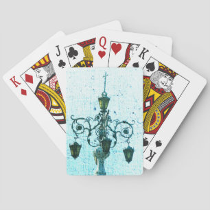 Plaza Light Blue Crackle Playing Cards