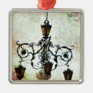 Plaza Light Floral Grunge Metal Tree Decoration