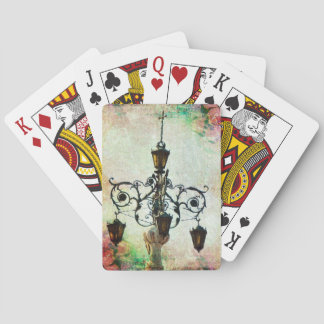 Plaza Light Floral Grunge Playing Cards