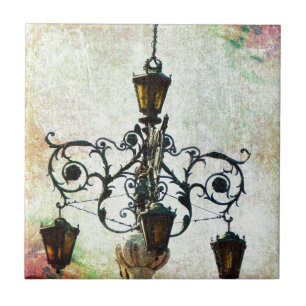 Plaza Light Floral Grunge Tile