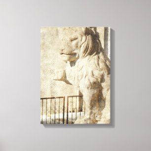 Plaza Lion Canvas Print