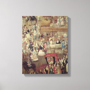 Plaza Mayor in Mexico, detail of the Market Canvas Print