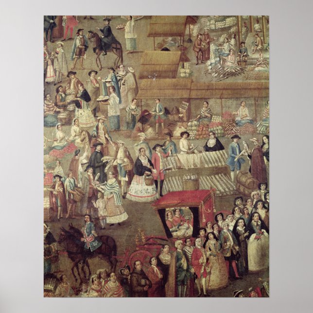 Plaza Mayor in Mexico, detail of the Market Poster (Front)