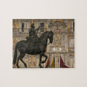 Plaza Mayor with statue of Filipe III, Madrid, Jigsaw Puzzle