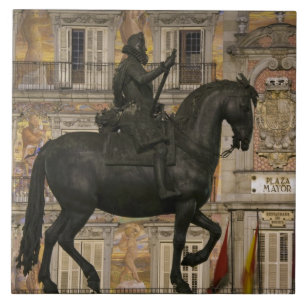 Plaza Mayor with statue of Filipe III, Madrid, Tile