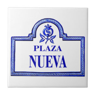 Plaza Nueva, Granada Street Sign Tile